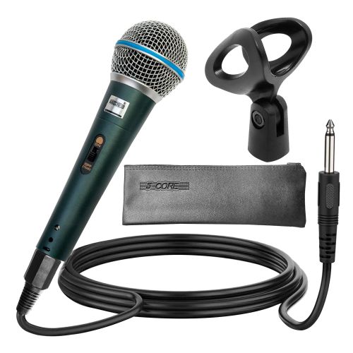 5 Core Premium Handheld Microphone Unidirectional Vocal Dynamic Cardioid Mic with Detachable 10ft XLR Cable Mic Clip Mesh Grille & ON/Off Switch Suite 5 Core Premium Handheld Microphone Unidirectional Vocal Dynamic Cardioid Mic with Detachable 10ft XLR Cable Mic Clip Mesh Grille & ON/Off Switch Suite